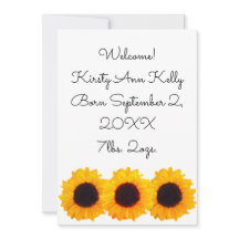 Anuncio de Nacimiento Amarillo Girasoles para Kate