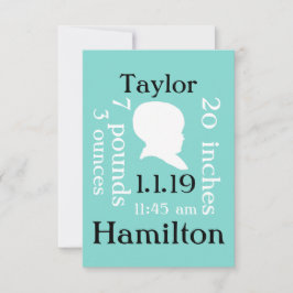 Anuncio de nacimiento azul de bonito