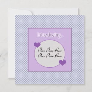 Anuncio de nacimiento azul púrpura personalizable