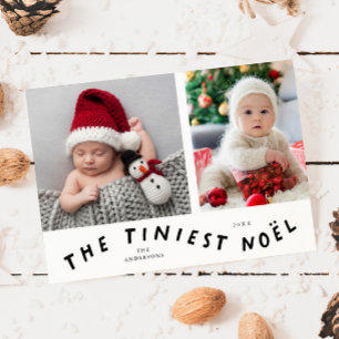 Anuncio de nacimiento blanco de Noel más pequeño d