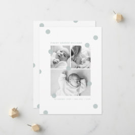 Anuncio de nacimiento con collage de fotos de reci