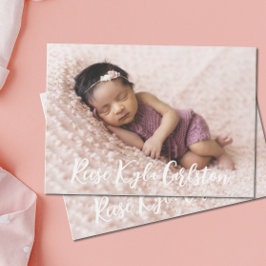 Anuncio de nacimiento con foto completa moderno y 