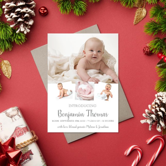 Anuncio de nacimiento con foto de bebé niño (Insitu (Vacaciones))