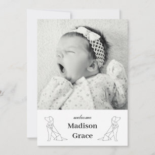 Anuncio de nacimiento con foto de bebés unisex per