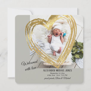 Anuncio de nacimiento con foto de Corazón de Oro