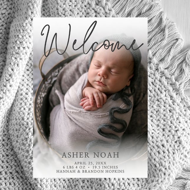 Anuncio de Nacimiento con Foto del Bebé Niño (Subido por el creador)