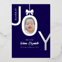 Anuncio de nacimiento con lámina de plata real Fot