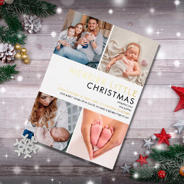 Anuncio de nacimiento con lámina dorada más alegre