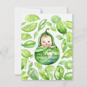 Anuncio de nacimiento con precisión de Pea Pod