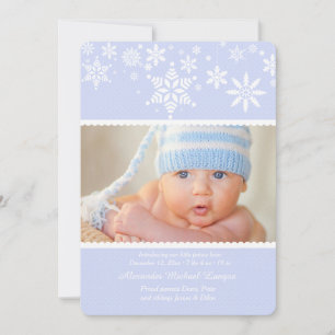 Anuncio de Nacimiento Copos de Nieve de Invierno A