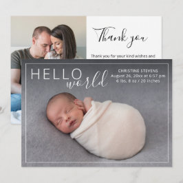 Anuncio de nacimiento de 2 fotos simple y elegante