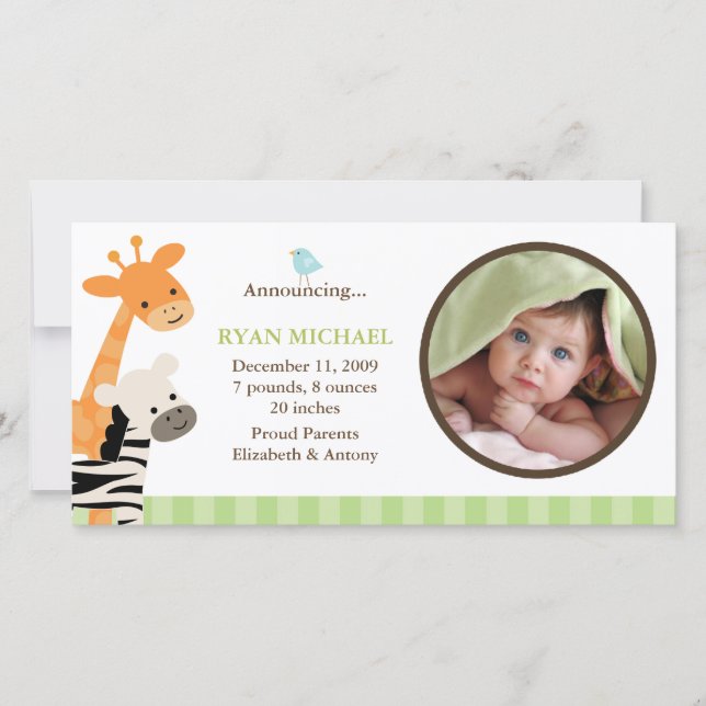 Anuncio de nacimiento de amigos de Safari (Anverso)