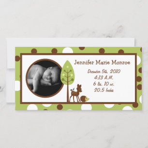 Anuncio de nacimiento de amigos de Woodland 4x8