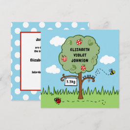 Anuncio de nacimiento de árbol de celebraciones pe