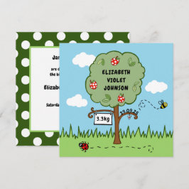 Anuncio de nacimiento de árbol de celebraciones pe