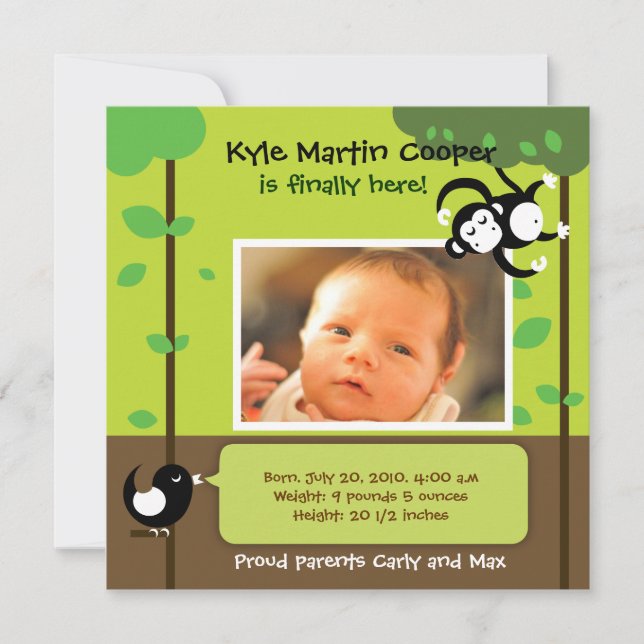 Anuncio de nacimiento de Baby Boy (Anverso)