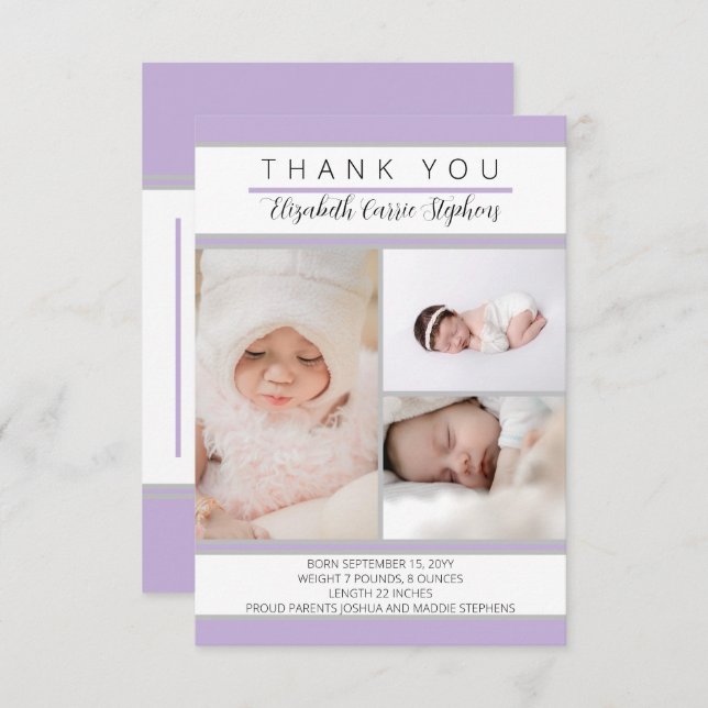 Anuncio de nacimiento de Baby Shower de Photo Lave (Anverso / Reverso)