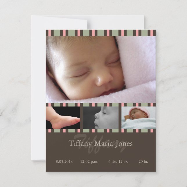 Anuncio de nacimiento de banda rosa (Anverso)