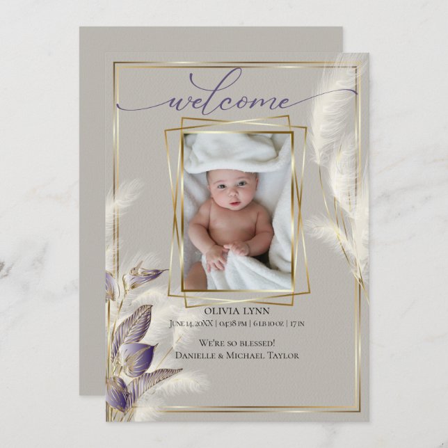 Anuncio de nacimiento de bebé (Anverso / Reverso)