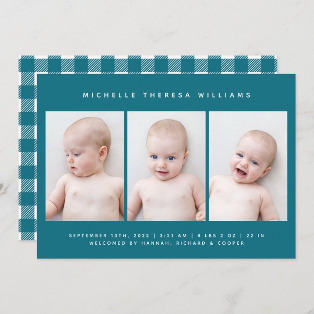 ANUNCIO DE NACIMIENTO DE BEBÉ (Anverso / Reverso)