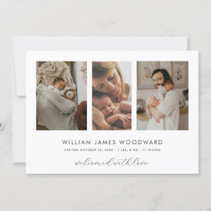 Anuncio de nacimiento de bebé 3 Collages de fotos