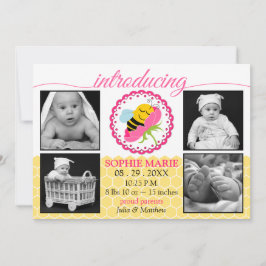 Anuncio de nacimiento de bebé bebé que duerme