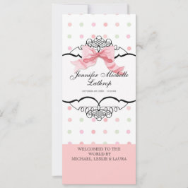 Anuncio de nacimiento de bebé - Bow Dot Swirl