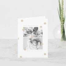 Anuncio de nacimiento de bebé con collage de fotos