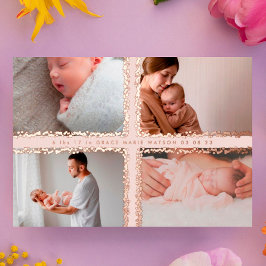 anuncio de nacimiento de bebé con collage de fotos