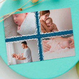 anuncio de nacimiento de bebé con collage de fotos