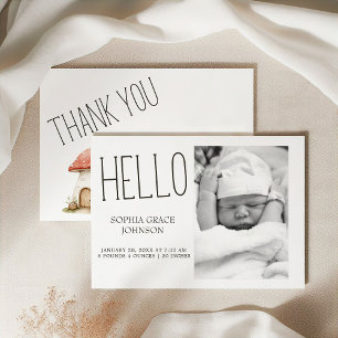 Anuncio de nacimiento de bebé con foto de animales