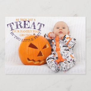 Anuncio de nacimiento de bebé con foto de Hallowee