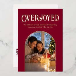 Anuncio de nacimiento de bebé Crimson Luxe Xmas Ba