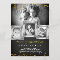 Anuncio de nacimiento de bebé de Chalkboard Frame 