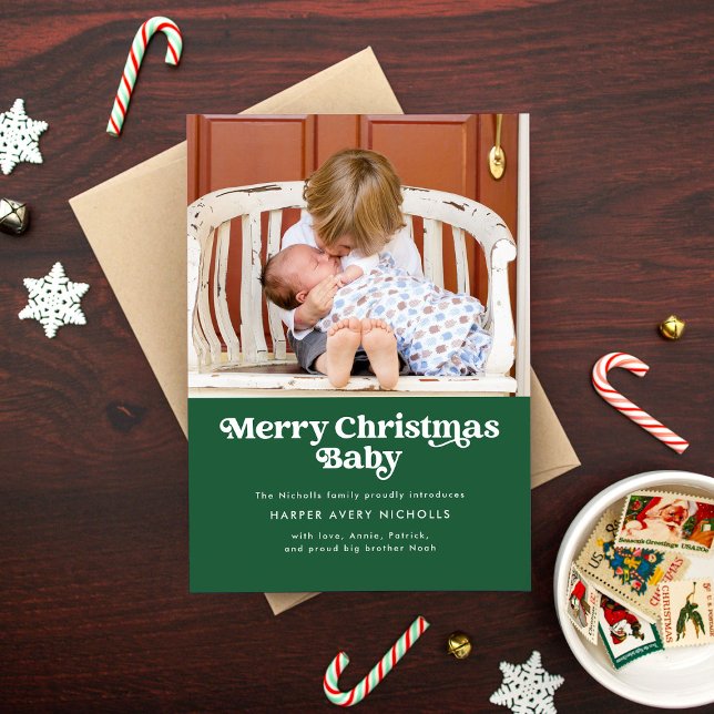 Anuncio de nacimiento de bebé de Feliz Navidad Ver (Subido por el creador)