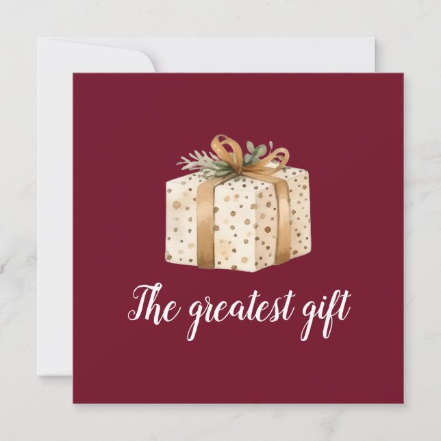 Anuncio de nacimiento de bebé de invierno de vacac (Anverso)