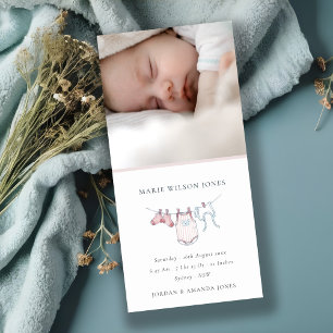 Anuncio de nacimiento de bebé de la línea de ropa