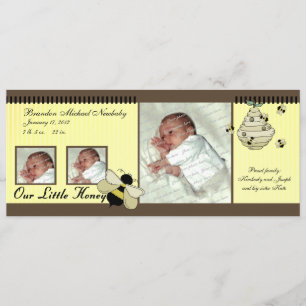Anuncio de nacimiento de bebe de miel