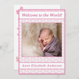 Anuncio de nacimiento de bebé de Punto de Polka Ro