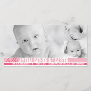 Anuncio de nacimiento de bebé de tono moderno