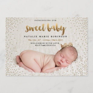 Anuncio de nacimiento de BEBÉ DULCE CONFETTI