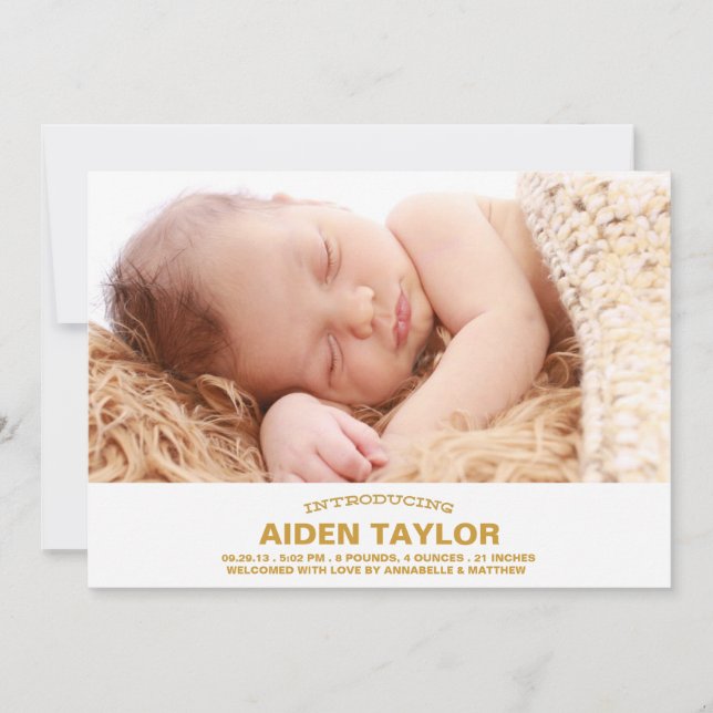 Anuncio de nacimiento de bebé en negrita (Anverso)