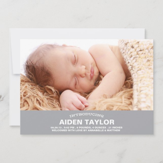 Anuncio de nacimiento de bebé en negrita (Anverso)