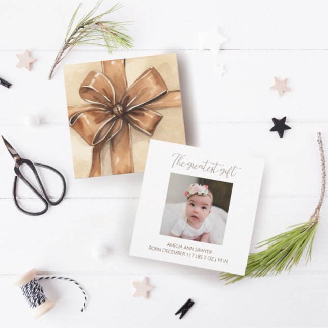 Anuncio de nacimiento de bebé en vacaciones de inv (Subido por el creador)