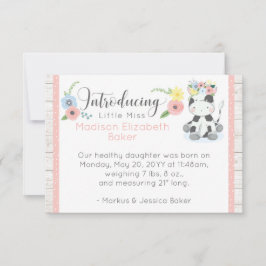 Anuncio de nacimiento de bebé floral rústico de va