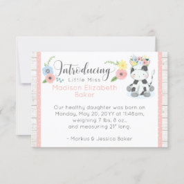 Anuncio de nacimiento de bebé floral rústico de va