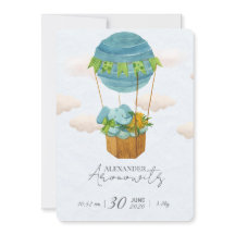 Anuncio de nacimiento de bebé globo aerostático el