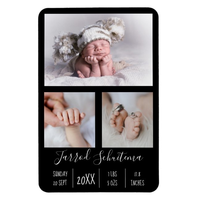 Anuncio de nacimiento de bebé imán fotográfico fle (Vertical)