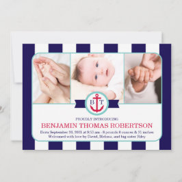 Anuncio de nacimiento de bebé náutico