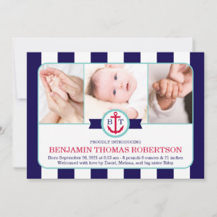 Anuncio de nacimiento de bebé náutico